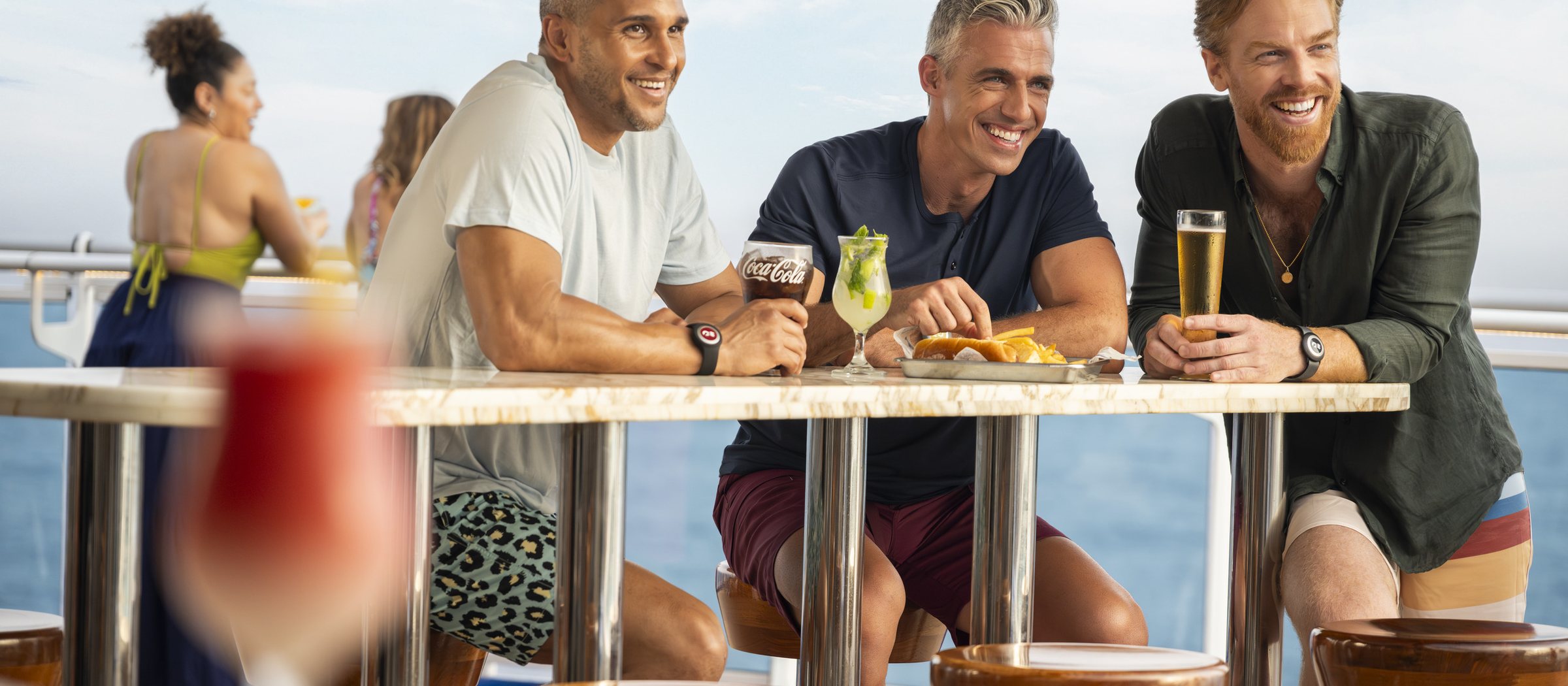 Friends at the Wake View pool bar, Enchanted Princess